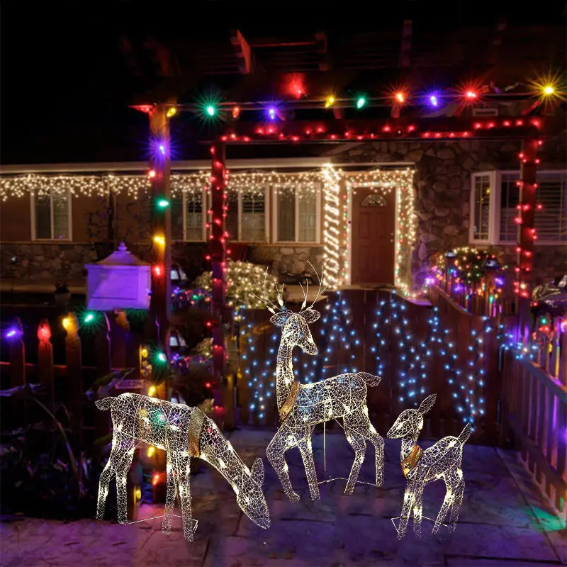 3-Piece Christmas LED Deer Set