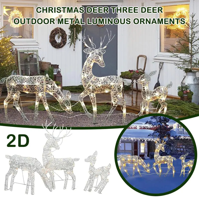 3-Piece Christmas LED Deer Set