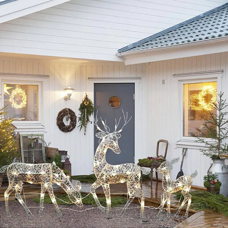 3-Piece Christmas LED Deer Set