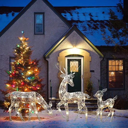 3-Piece Christmas LED Deer Set